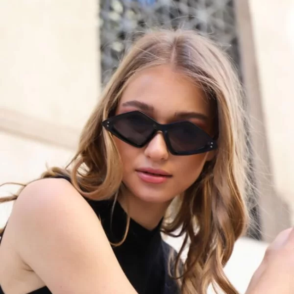 Γυαλιά Ηλίου με Γωνίες - Μαύρο