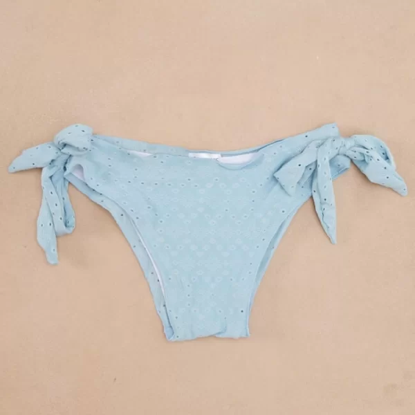 GIGI-Μαγιό Slip Κiπούρ Plus Size με Δεσίματα - Γαλάζιο