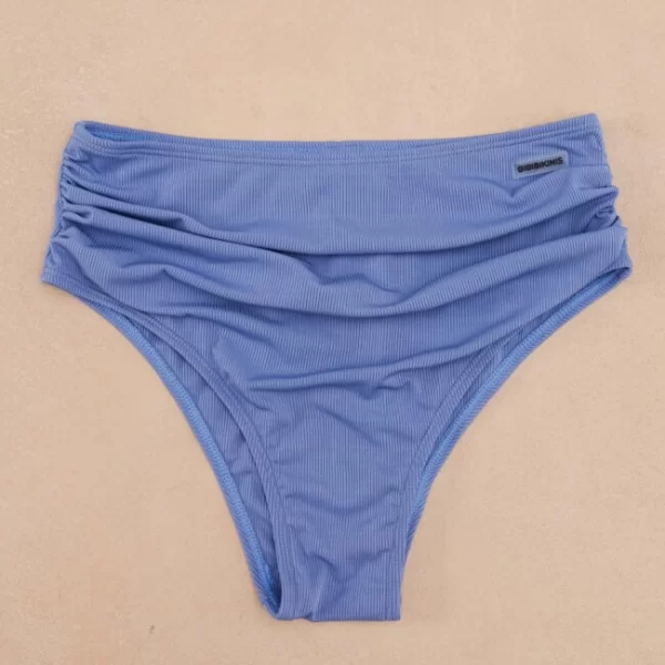 GIGI-Μαγιό Slip Ριπ Ψηλόμεσο Plus Size - Γαλάζιο