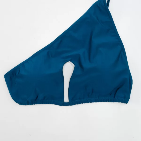 GIGI-Μαγιό Top με Έναν Ώμο και Άνοιγμα Μπροστά Plus Size - Πετρόλ