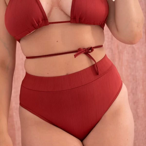 Σλιπ Μαγιό Plus Size - Κεραμιδί
