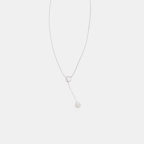 Κολιέ με Κρίκο & Σφαίρα - Ασημί