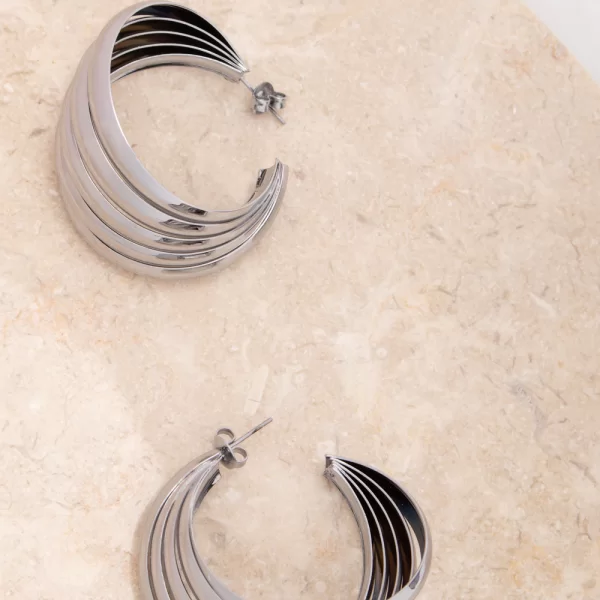 Σκουλαρίκια Κρίκοι - Ασημί