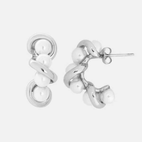 Luigi Σκουλαρίκια με Πέρλες - Ασημί