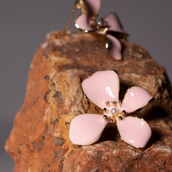 Σκουλαρίκια σε Σχήμα Λουλούδι - Ροζ