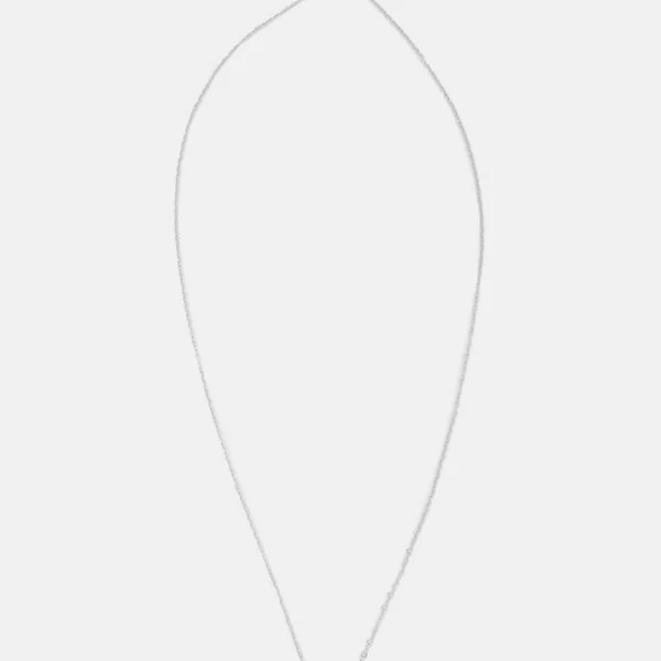 Κολιέ με Οβάλ Κρεμαστό - Ασημί