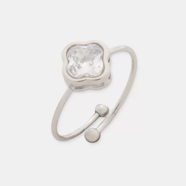 Δαχτυλίδι Τετράφυλλο Τριφύλλι - Ασημί