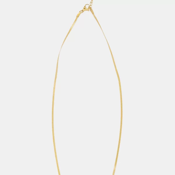 Κολιέ με Αλυσίδα Φίδι & Πετράδι - Μαύρο