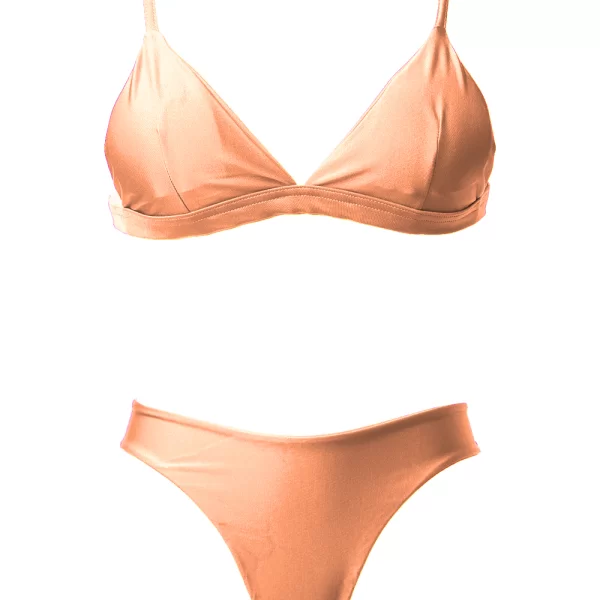 Σετ Μπικίνι Τριγωνάκι Ψηλόμεσο - Σομόν