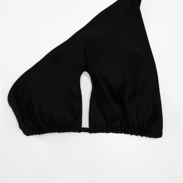 Luigi GIGI-Μαγιό Top με Έναν Ώμο και Άνοιγμα Μπροστά Plus Size - Μαύρο