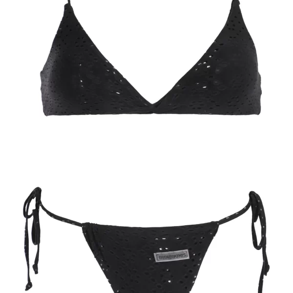 GIGI-Μαγιό Σετ Μπικίνι Κιπούρ ύφασμα Brazil - Μαύρο