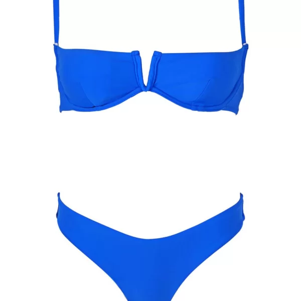 Luigi Μαγιό Σετ Μπικίνι με V και Μπανέλα - Μπλε