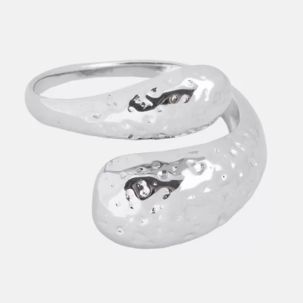 Δαχτυλίδι με Ανάγλυφο Σχήμα - Ασημί