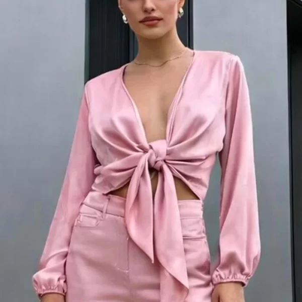 PerfectDress.gr chic σατέν μπολερό Jojo ροζ