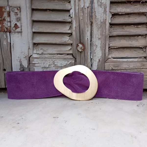 PerfectDress.gr real leather suede ζώνη Zeta μωβ