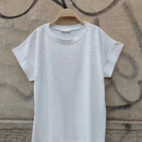 PerfectDress.gr Τ-shirt στρας Galaxy λευκό