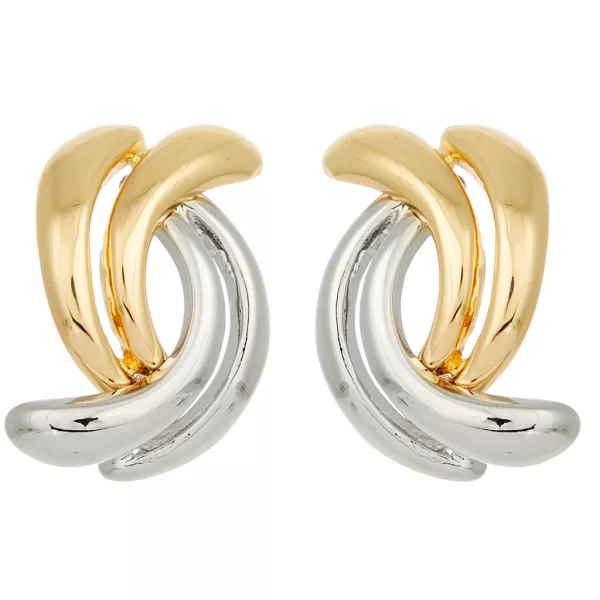 σκουλαρίκια μεταλλικά δίχρωμα Τwisty