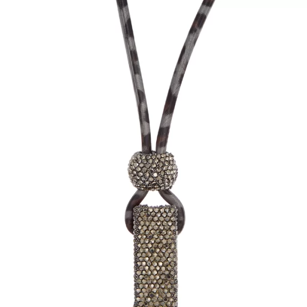 PerfectDress.gr κολιέ animal με strass ασημί