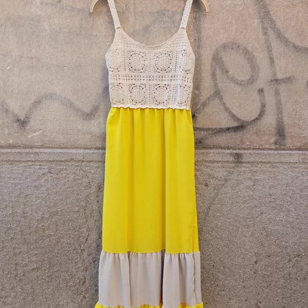 PerfectDress.gr bohemian καλοκαιρινό φόρεμα Malena κίτρινο
