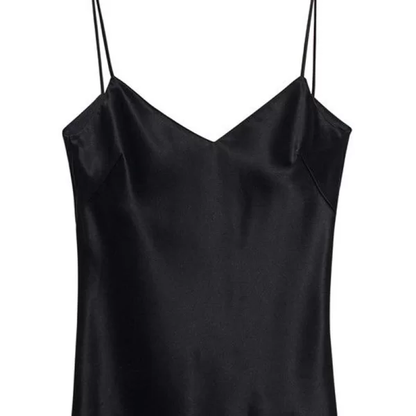satin V top Anais black