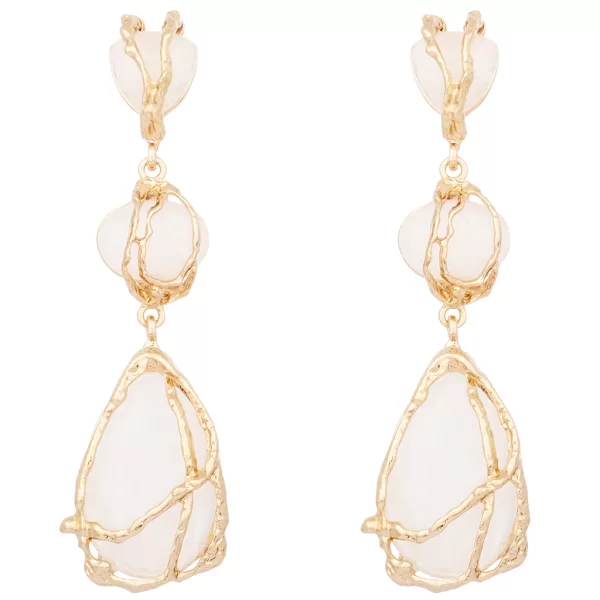 boho σκουλαρίκια μέταλλο Resin λευκό