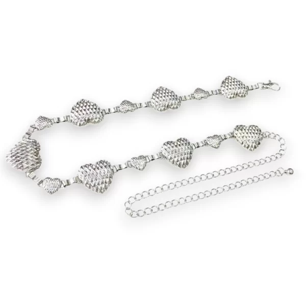 PerfectDress.gr vintage μεταλλική ζώνη Hearts 3d ασημί