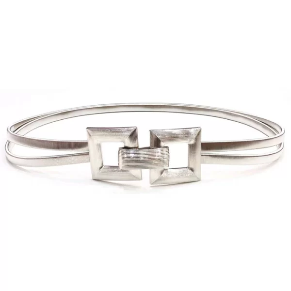 double elastic ζώνη Square silver