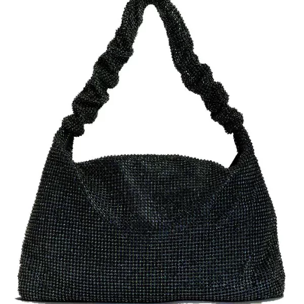 PerfectDress.gr βραδινό τσαντάκι strass Ruched black