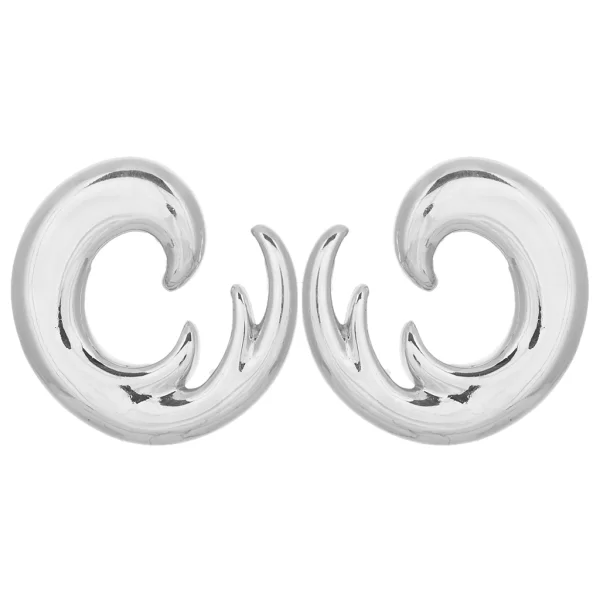 σκουλαρίκια μεταλλικά Whirl ασημί