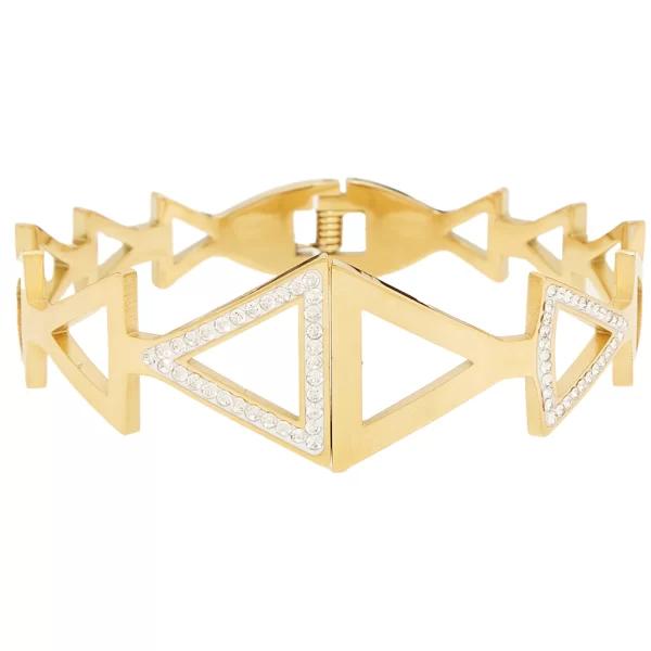 PerfectDress.gr βραχιόλι glam triangles από ατσάλι και strass χρυσό