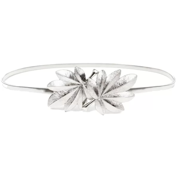 PerfectDress.gr ελαστική μεταλλική ζώνη Leaf silver