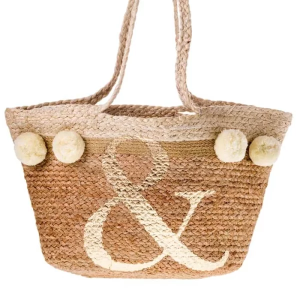 PerfectDress.gr summer essential ψάθινη τσάντα Pom Pom