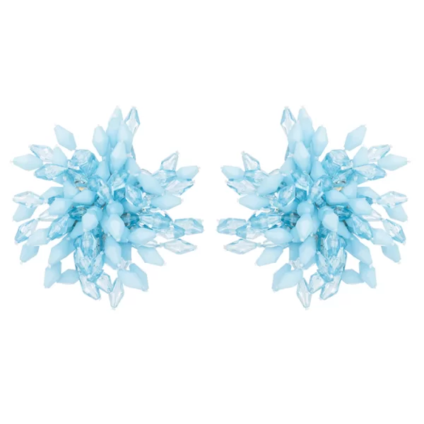 boho χειροποίητα σκουλαρίκια Coral σιέλ