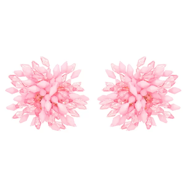 boho χειροποίητα σκουλαρίκια Coral ροζ