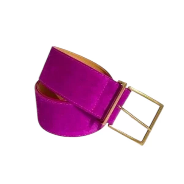 PerfectDress.gr real leather suede ζώνη Basic φούξια