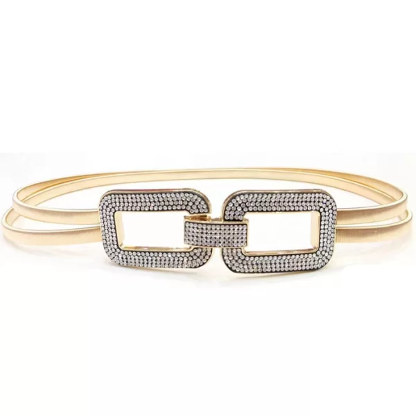 PerfectDress.gr double elastic ζώνη strass gold