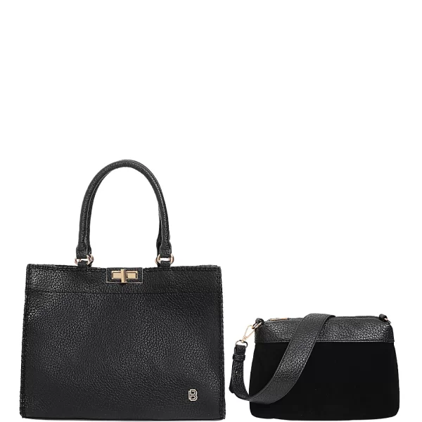 Bag to Bag τσάντα ώμου τεχνόδερμα διπλή Avenue μαύρο