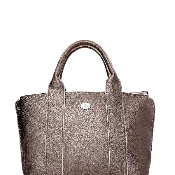 Bag to Bag τσάντα χειρός τεχνόδερμα Stitch γκρι