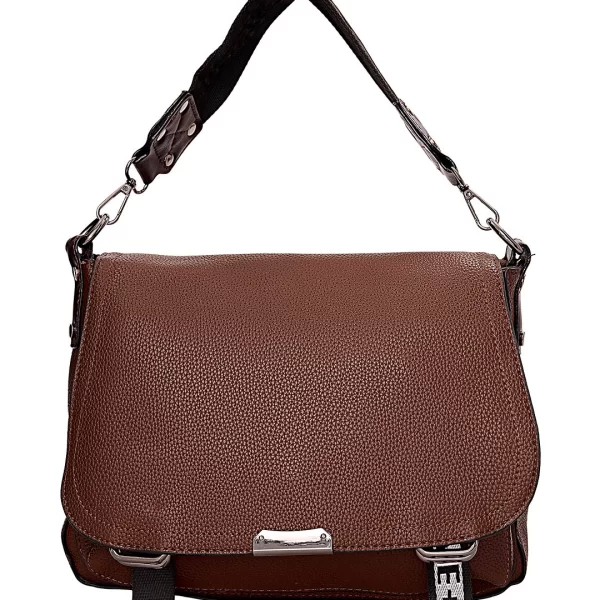 Bag to Bag τσάντα χιαστή τεχνόδερμα Sporty καφέ
