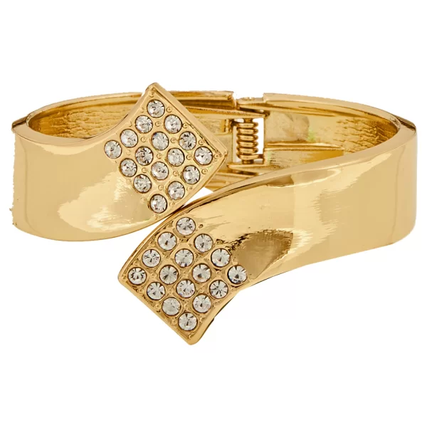 PerfectDress.gr βραχιόλι μεταλλικό cuff strass Edge χρυσό