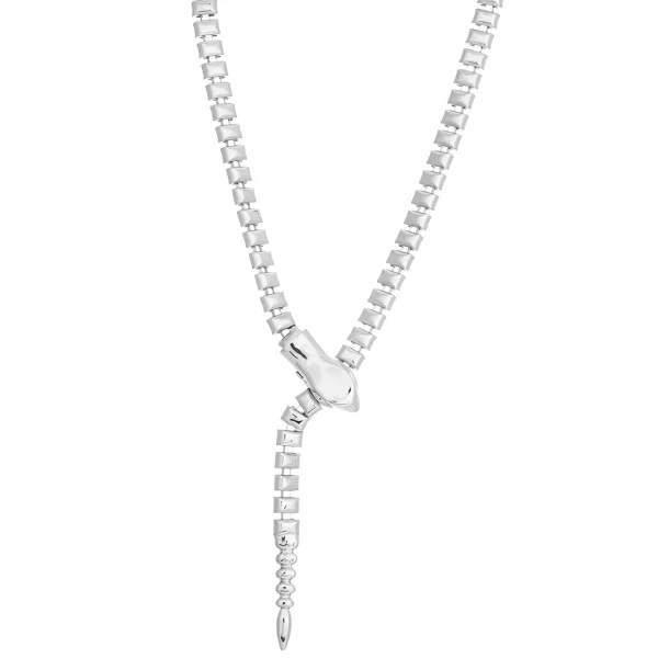 κολιέ μεταλλικό Snake ασημί