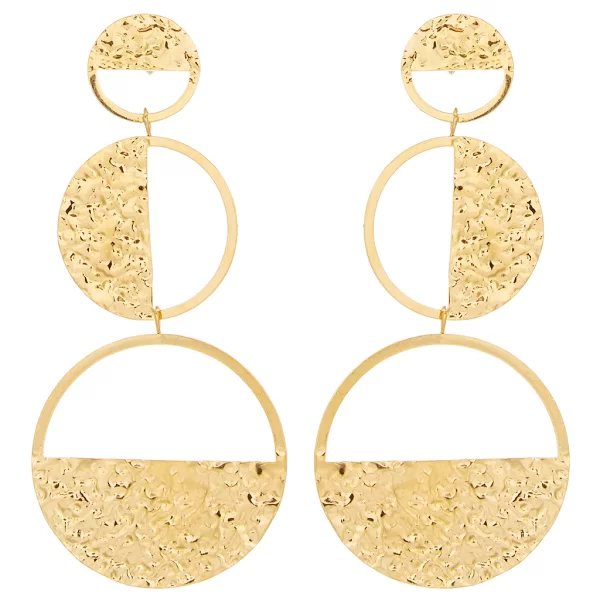 PerfectDress.gr σκουλαρίκια ατσάλι 3 Circles χρυσό