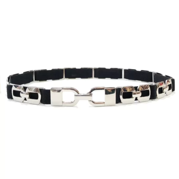 μεταλλική ελαστική ζώνη Beata black/silver