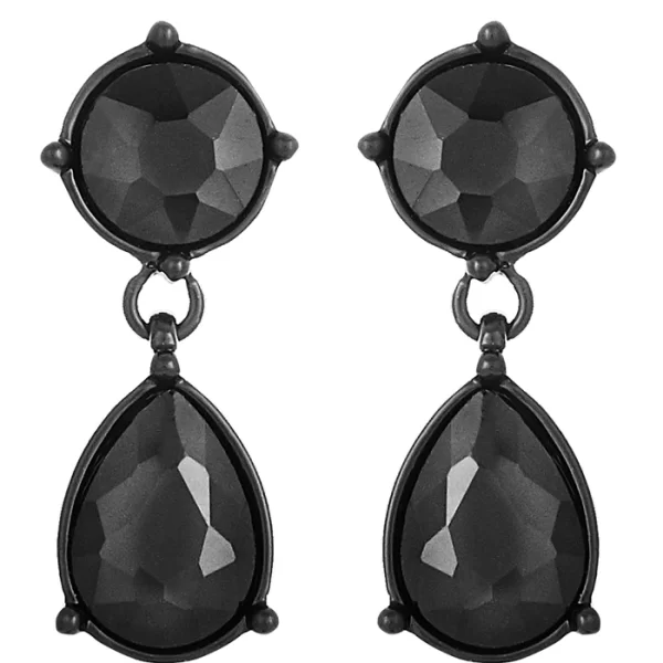 goth crystal metal σκουλαρίκια