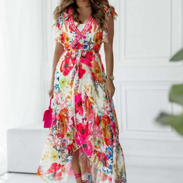 boho chic αέρινο κρουαζέ φόρεμα Elisabeta white