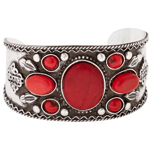 ethnic boho μεταλλικό βραχιόλι Beliz red