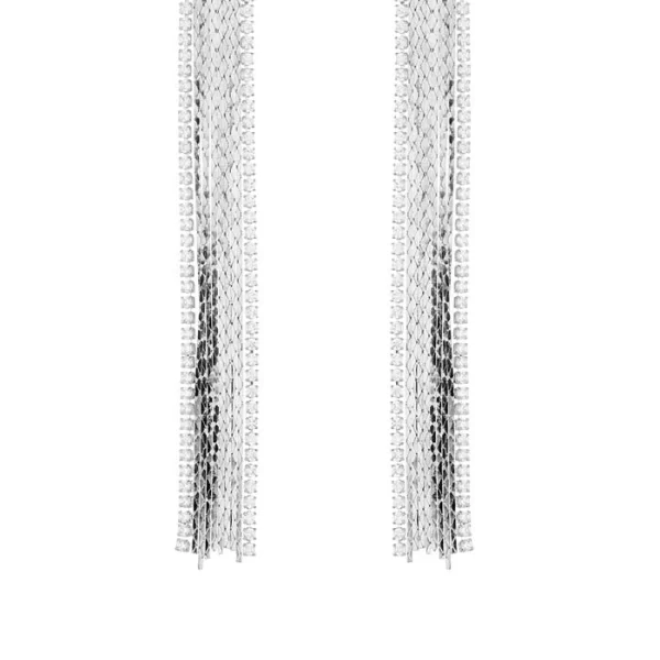 PerfectDress.gr μεταλλικά σκουλαρίκια από ασημί αλυσίδες