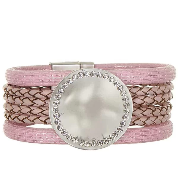 βραχιόλι boho luxe pink plate