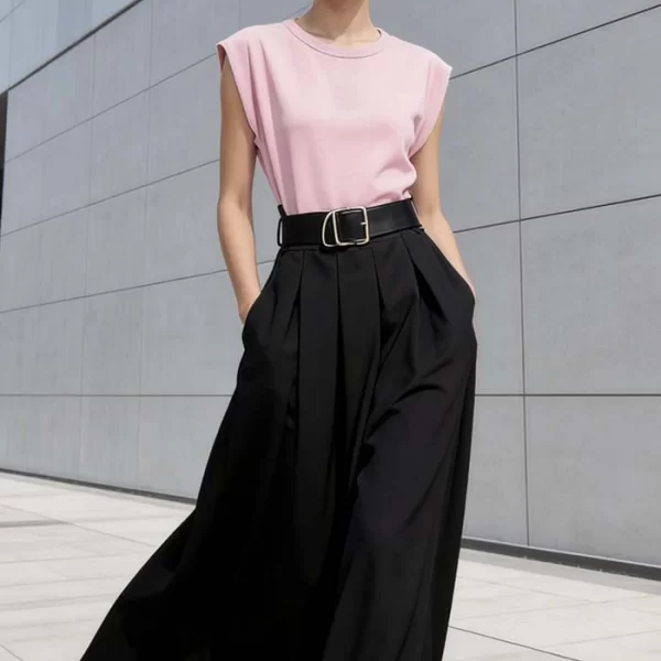 PerfectDress.gr casual maxi φόρεμα ζώνη Doppio ροζ