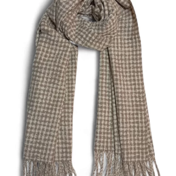 καρό κασκόλ soft Petite Beige Check